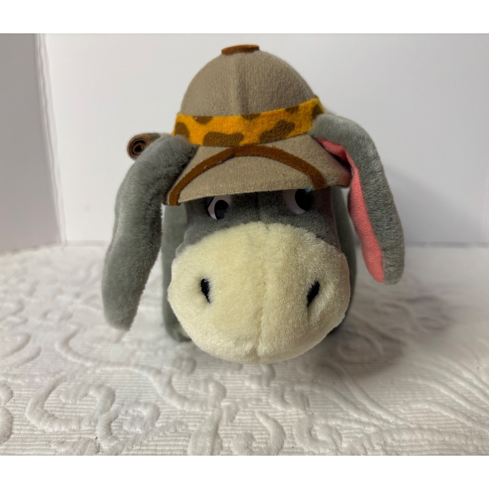 Disney Eeyore Plush Animal Toy Safari Adventure Hat Saddle Backpack 11 inches - Picture 2 of 6